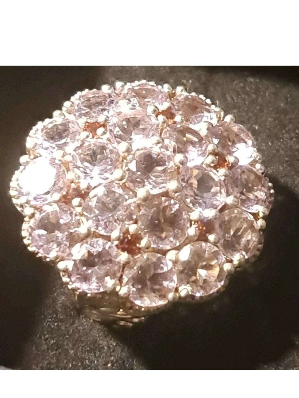 STS 925 Sterling Cocktail Ring - Lilac Amethyst & Garnet - Size 6